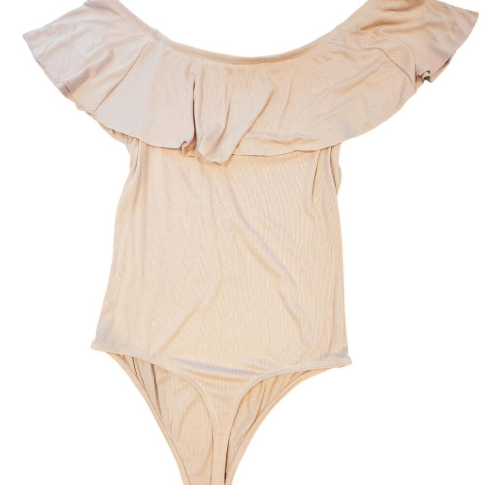 NWT - EXPRESS Off-the-Shoulder Pink Bodysuit - Size M - Picture 2 of 3